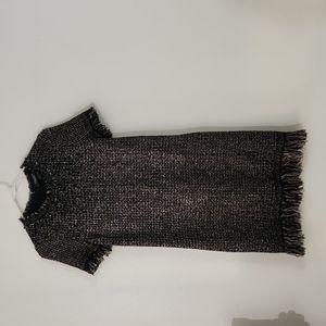 St. John Couture Tweed Embellished Fringe Dress